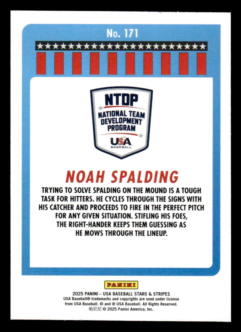 2025 Panini Stars and Stripes USA Baseball #171 Noah Spalding