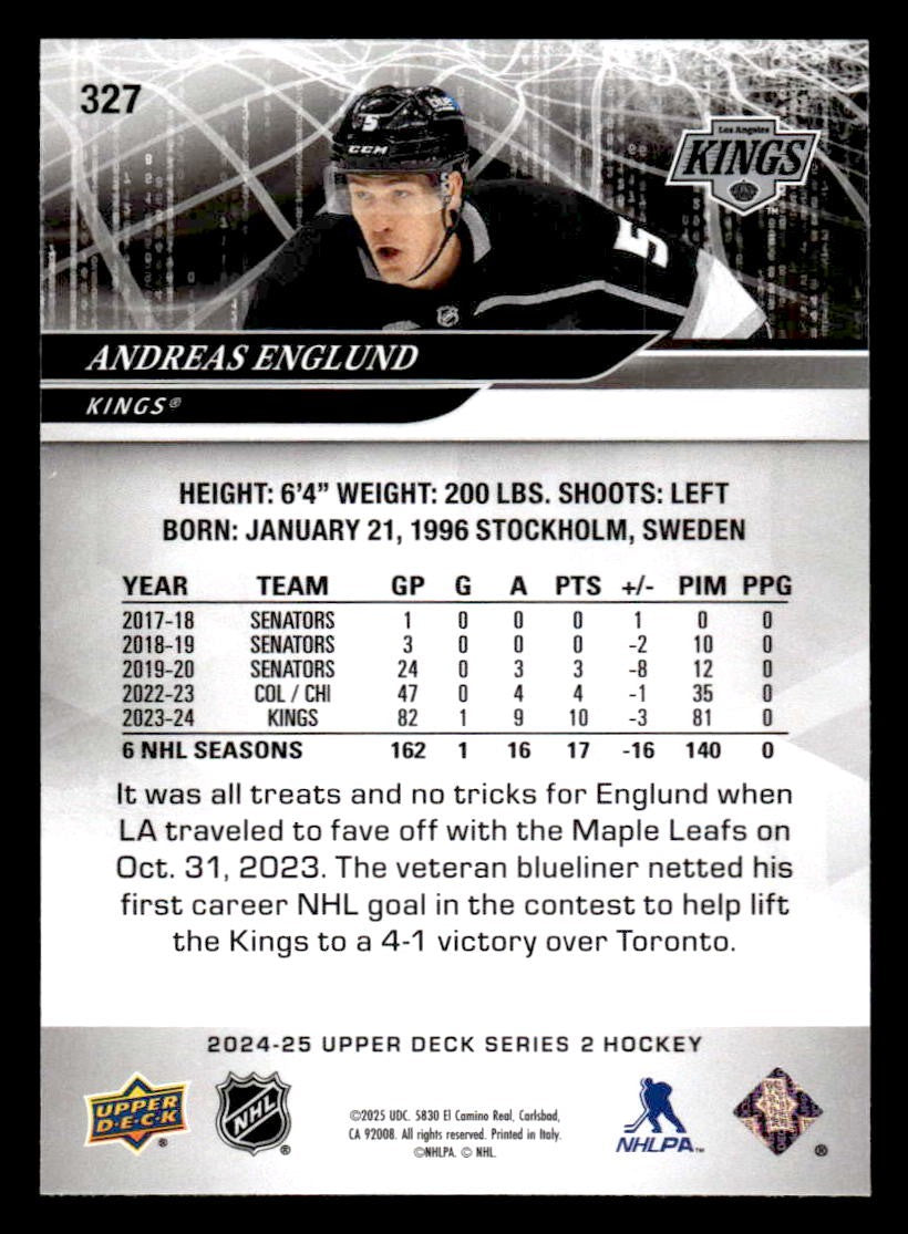 2024-25 Upper Deck #327 Andreas Englund