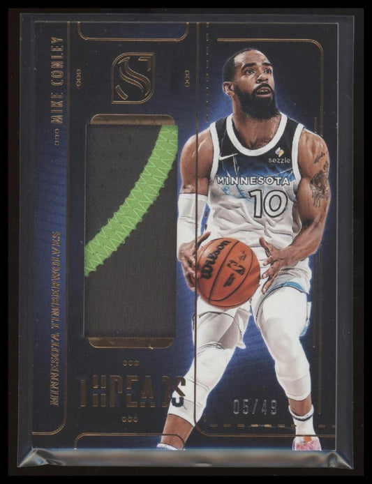 2024-25 Silhouette #THR-CNL Mike Conley Threads - Bronze #/49 - Game Worn!