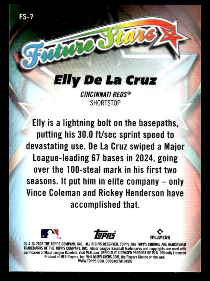 2025 Topps Chrome #FS-7 Elly De La Cruz Future Stars