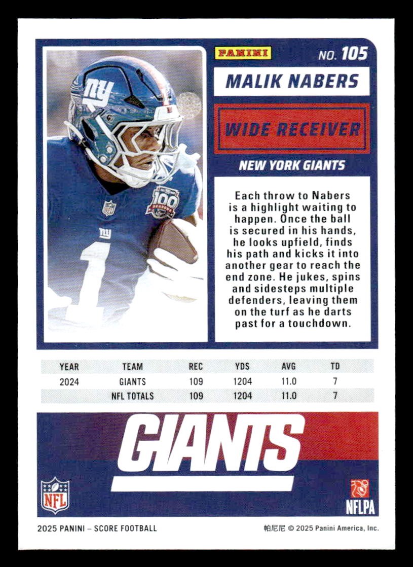 2025 Score #105 Malik Nabers