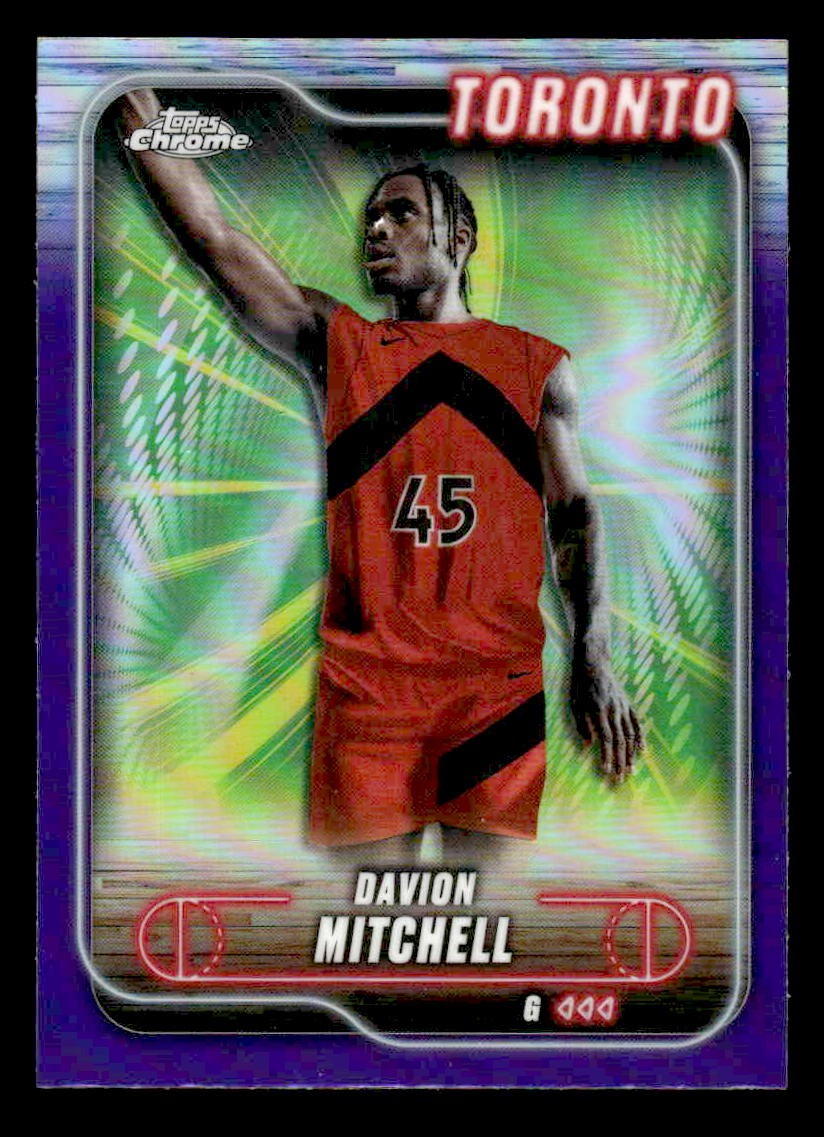 2024-25 Topps Chrome #128 Davion Mitchell Purple Refractor