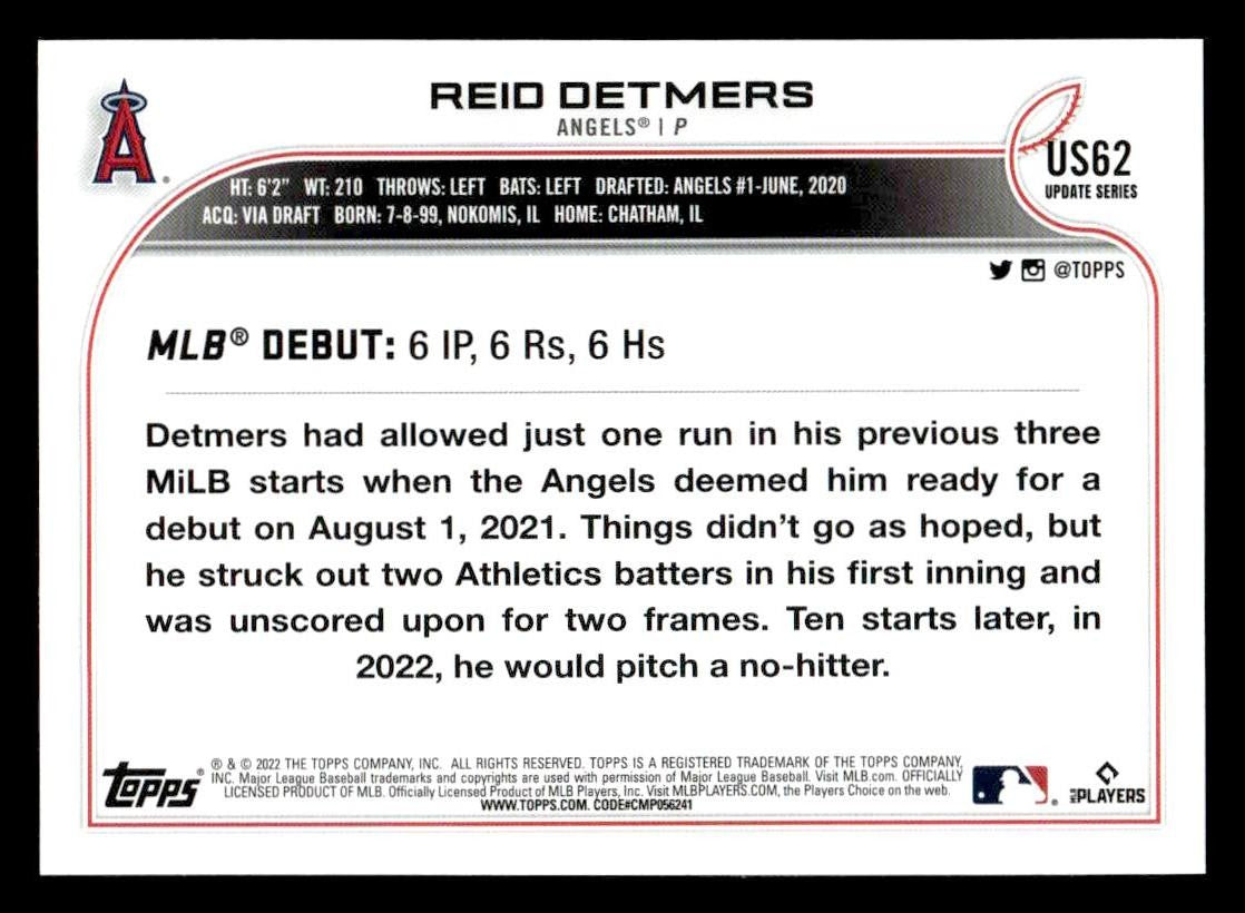 2022 Topps Update #US62 Reid Detmers