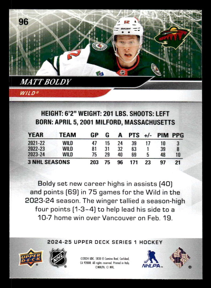2024-25 Upper Deck #96 Matt Boldy