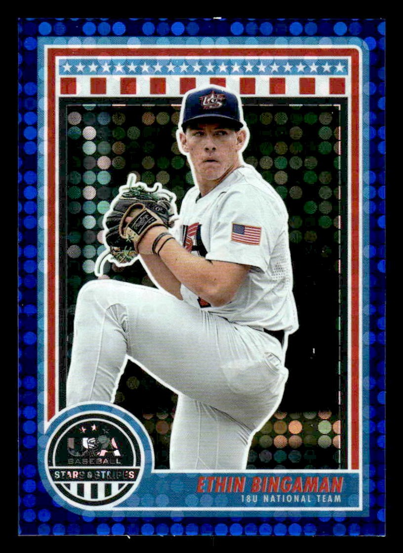 2025 Panini Stars and Stripes USA Baseball #28 Ethin Bingaman Blue #/149