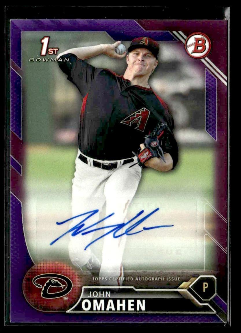 2016 Bowman #PA-JO John Omahen Paper Prospect Autographs Purple #/250