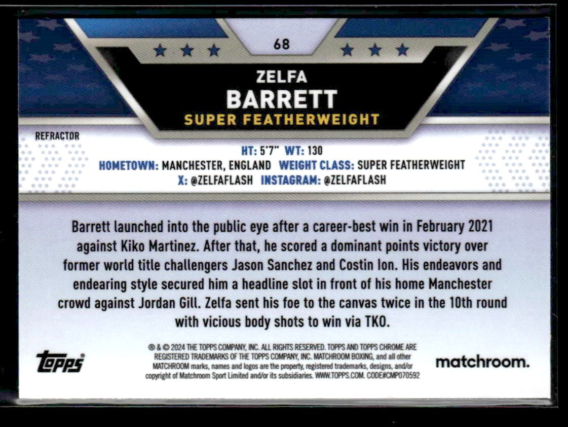 2024 Topps Chrome #68 Zelfa Barrett Refractor