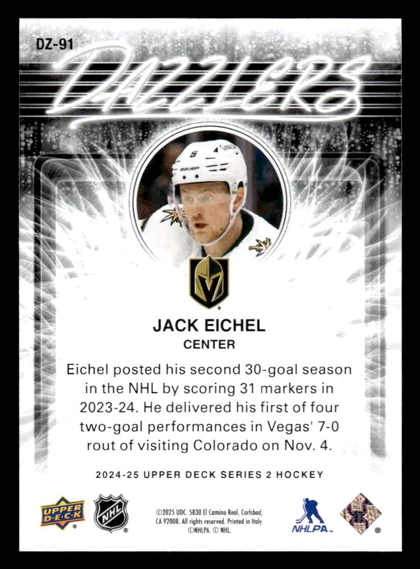 2024-25 Upper Deck #DZ-91 Jack Eichel Dazzlers Blue