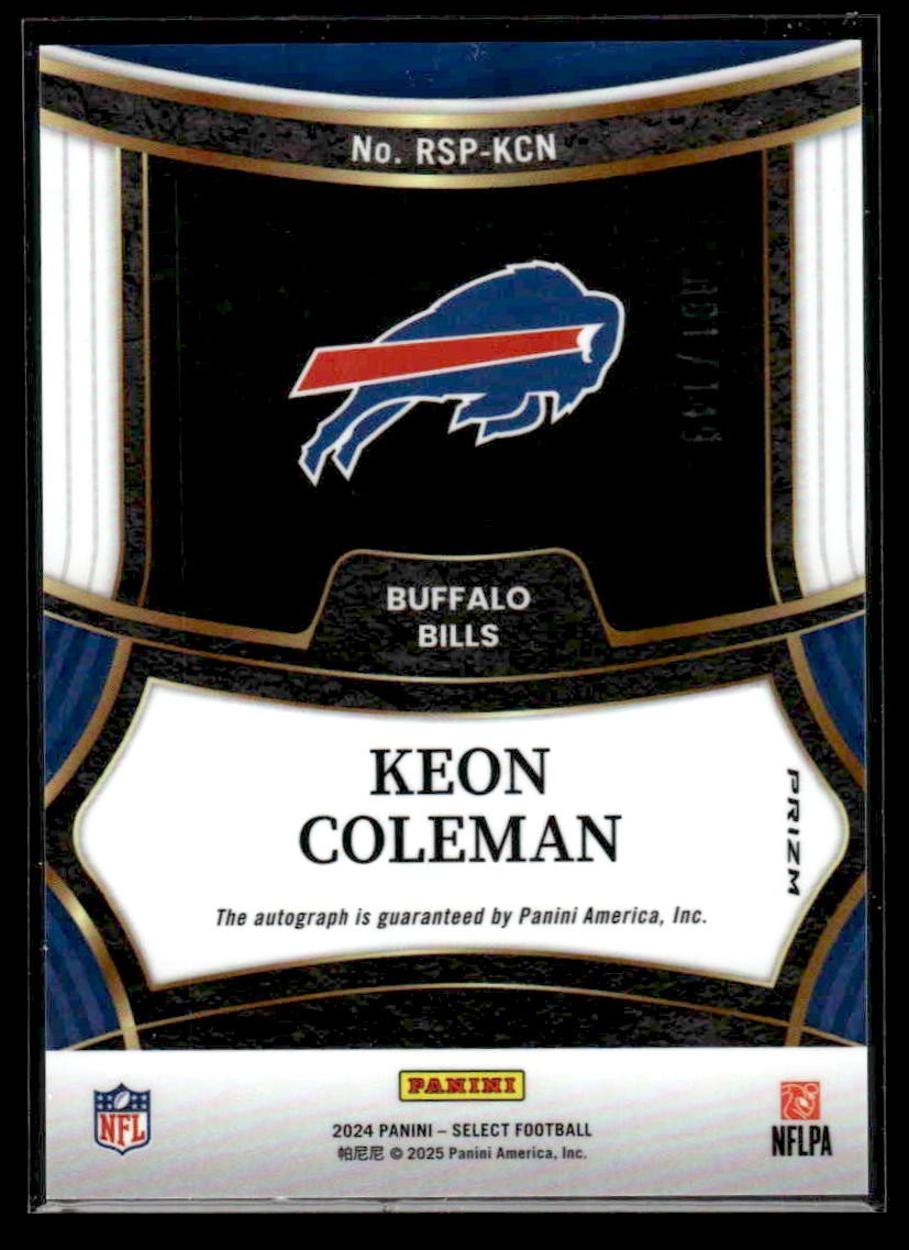 2024 Panini Select #RSP-KCN Keon Coleman Rookie Signatures Blue Prizm #/149