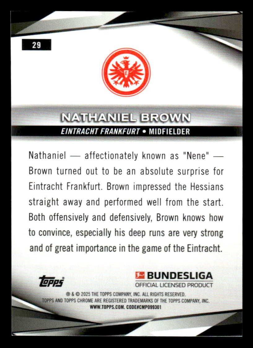 2025 Topps Chrome Bundesliga #29 Nathaniel Brown Pulsar Refractor