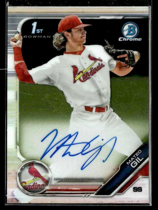2019 Bowman #CPA-MG Mateo Gil Chrome Prospect Autographs