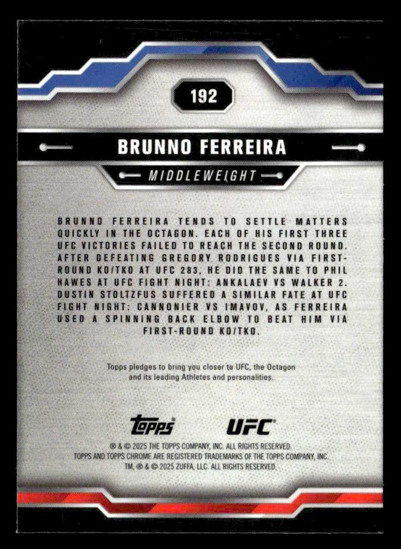 2025 Topps Chrome UFC #192 Brunno Ferreira