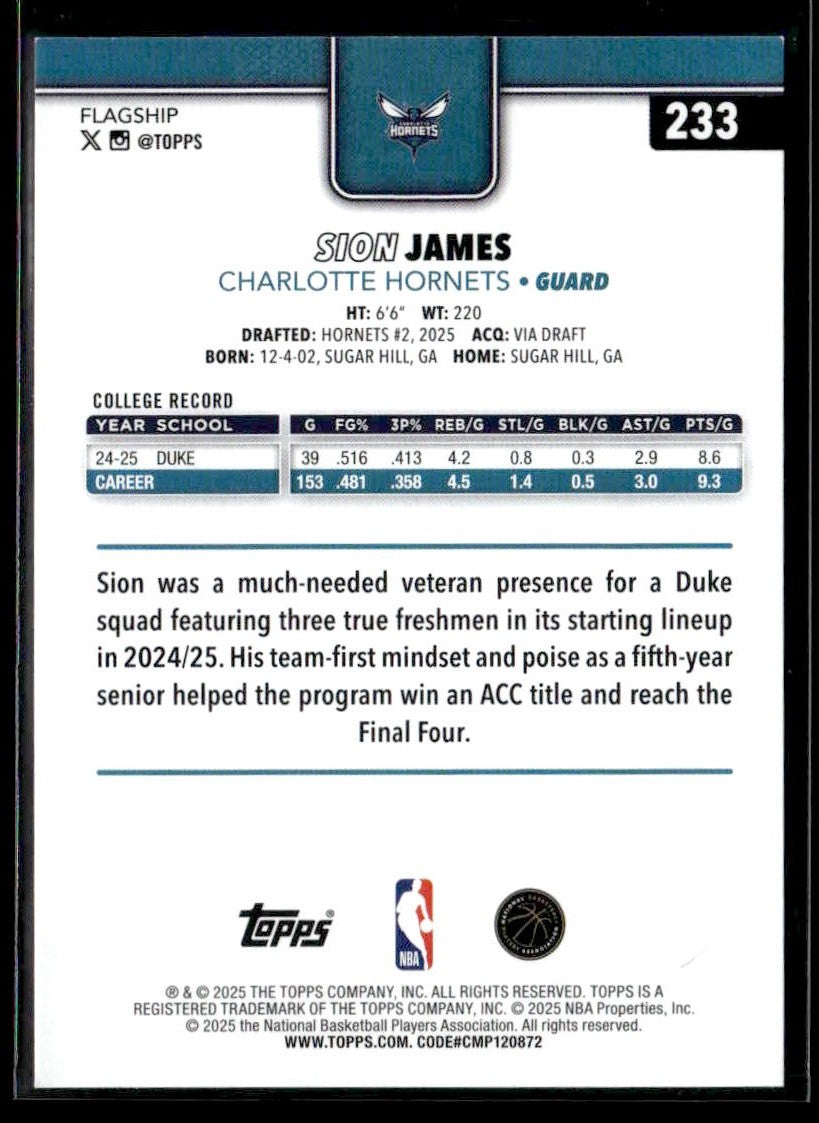2025-26 Topps #233 Sion James