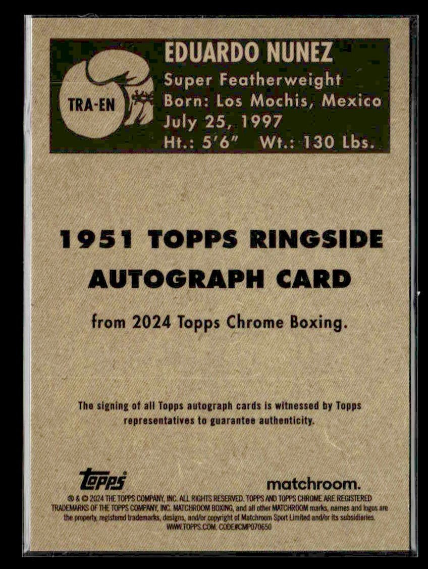 2024 Topps Chrome #TRA-EN Eduardo Nunez 1951 Ringside Autographs Refr #115/150