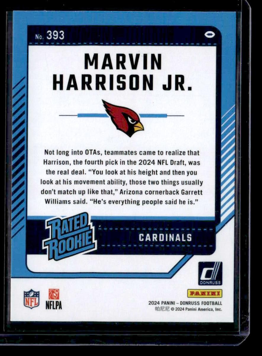 2024 Donruss #393 Marvin Harrison Jr. Press Proof Blue