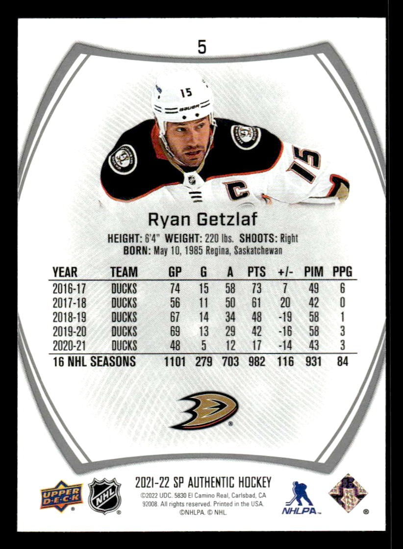 2021-22 SP #5 Ryan Getzlaf