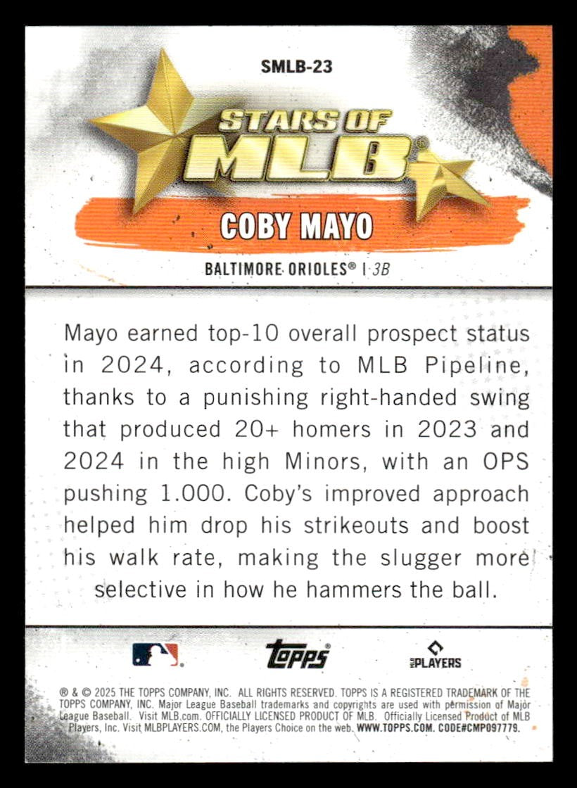 2025 Topps #SMLB-23 Coby Mayo Stars of MLB