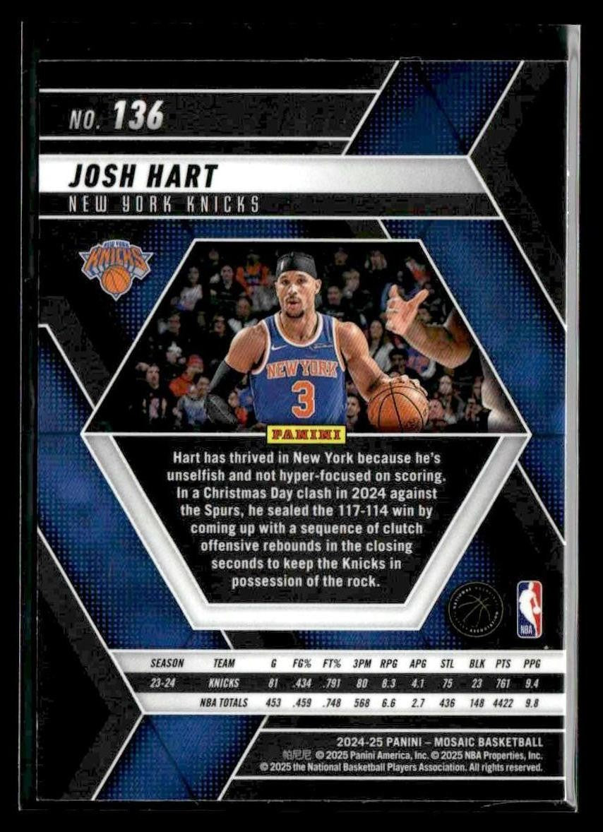 2024-25 Panini Mosaic #136 Josh Hart