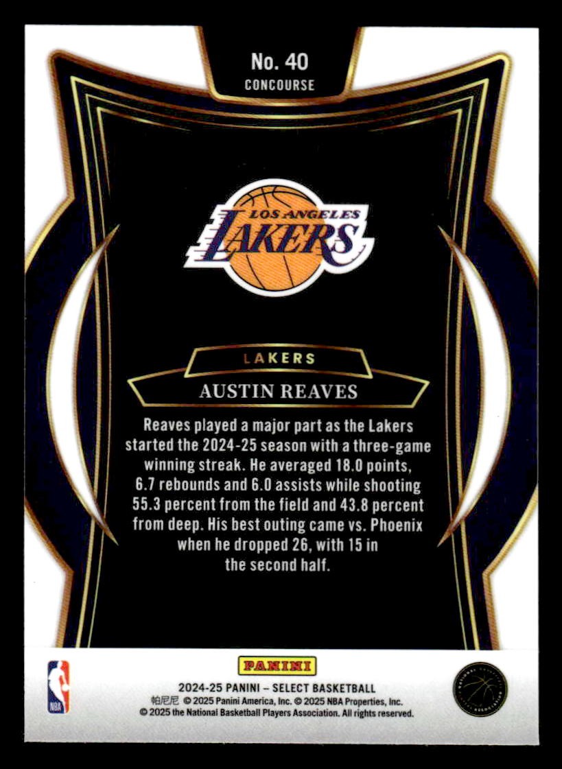 2024-25 Panini Select #40 Austin Reaves