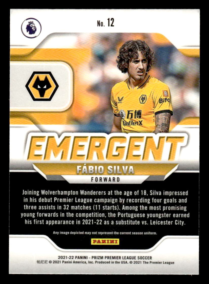 2021-22 Panini Prizm Premier League #12 Fabio Silva Emergent