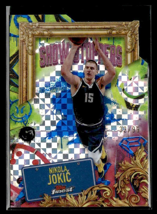 2024-25 Topps Finest #S-1 Nikola Jokić Showstoppers Blue X-Fractor #/99