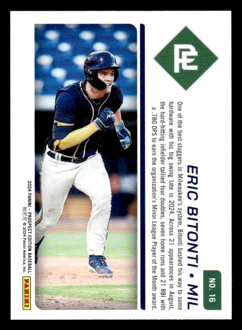 2024 Panini Prospect Edition #16 Eric Bitonti