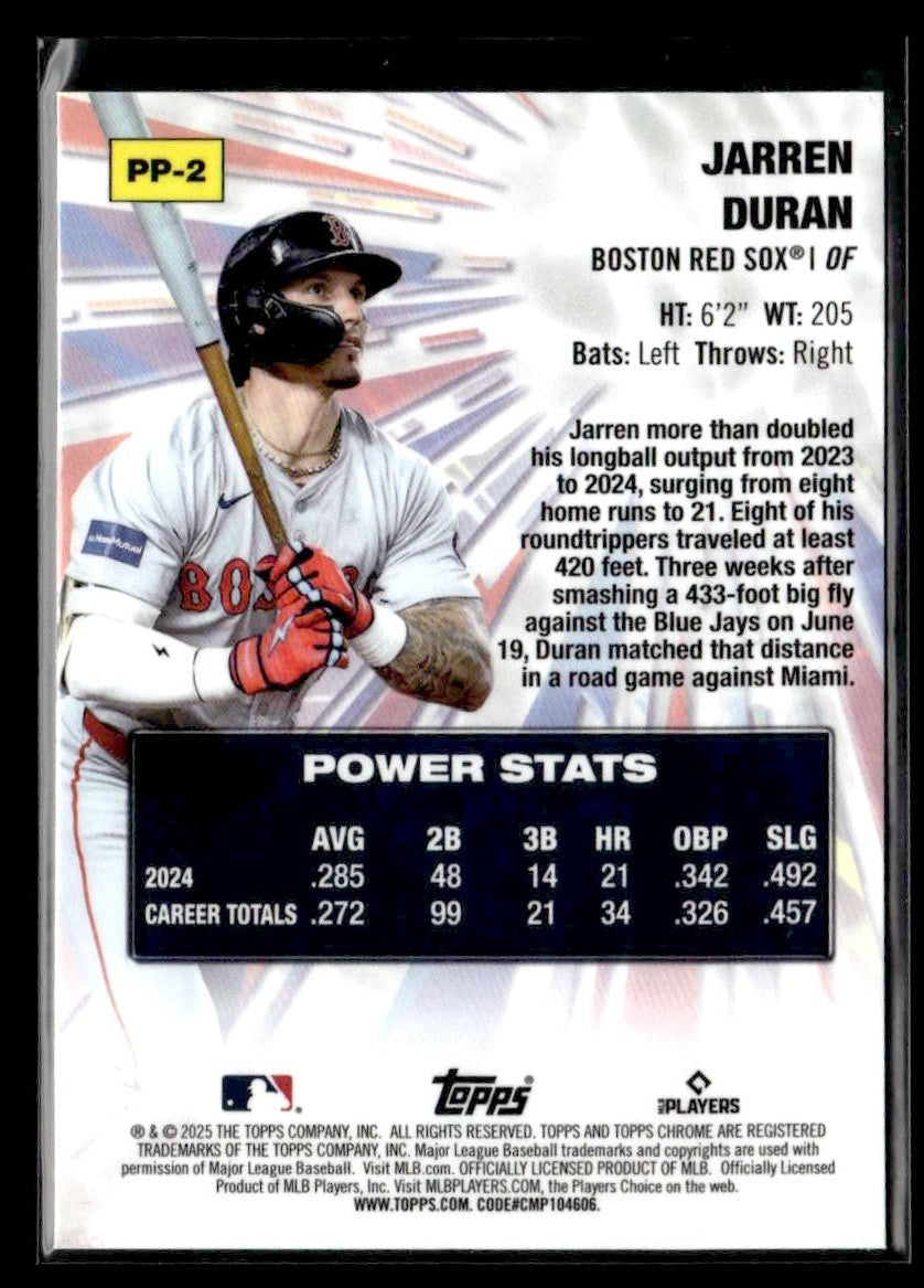 2025 Topps Chrome #PP-2 Jarren Duran Power Players