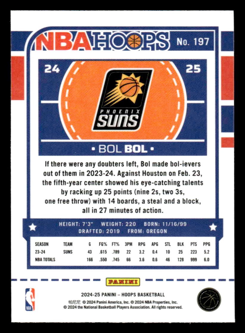2024-25 Hoops #197 Bol Bol Premium