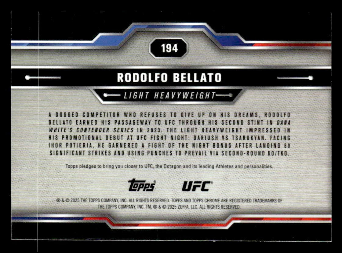 2025 Topps Chrome UFC #194 Rodolfo Bellato X-Fractor