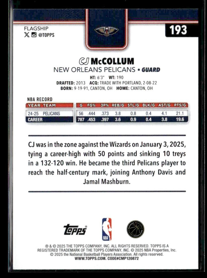 2025-26 Topps #193 CJ McCollum