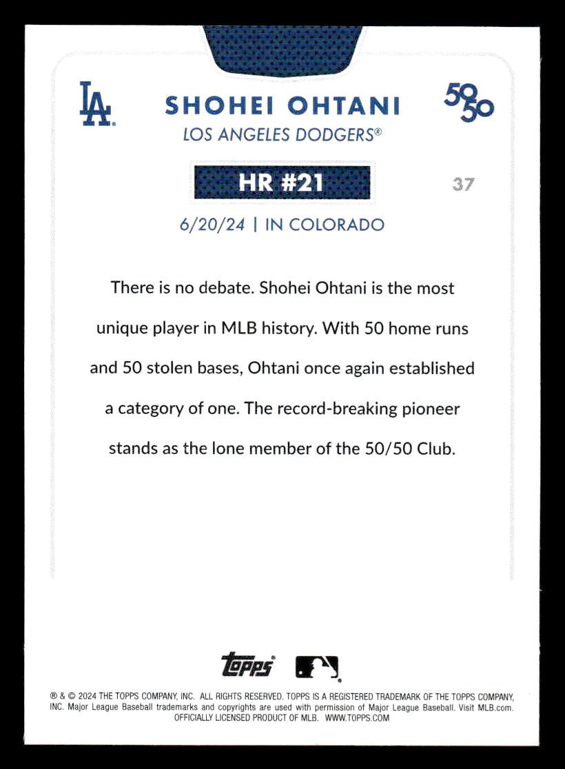 2024 Topps 50/50: Shohei Ohtani #37 Shohei Ohtani