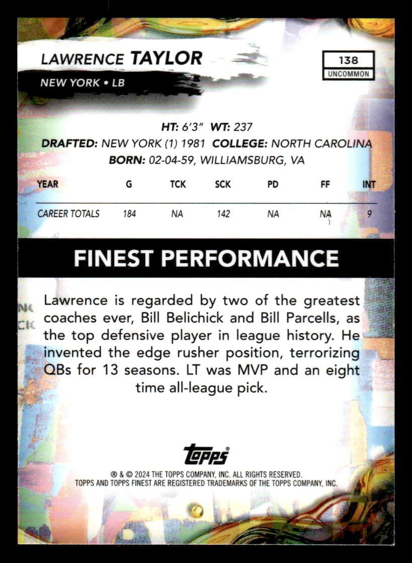 2024 Finest #138 Lawrence Taylor