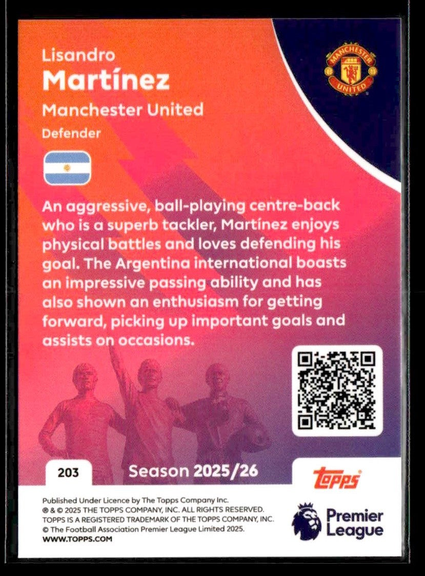 2025-26 Topps Premier League #203 Lisandro Martínez