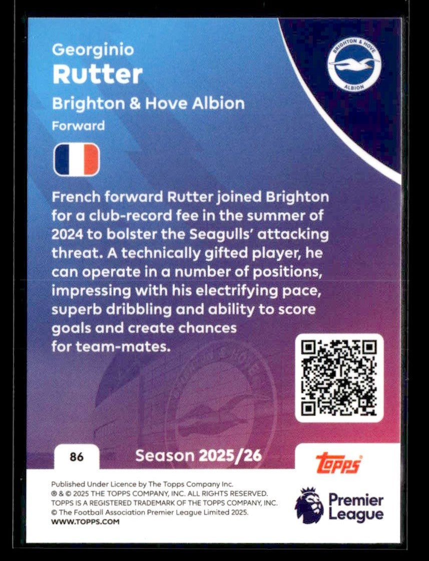 2025-26 Topps Premier League #86 Georginio Rutter