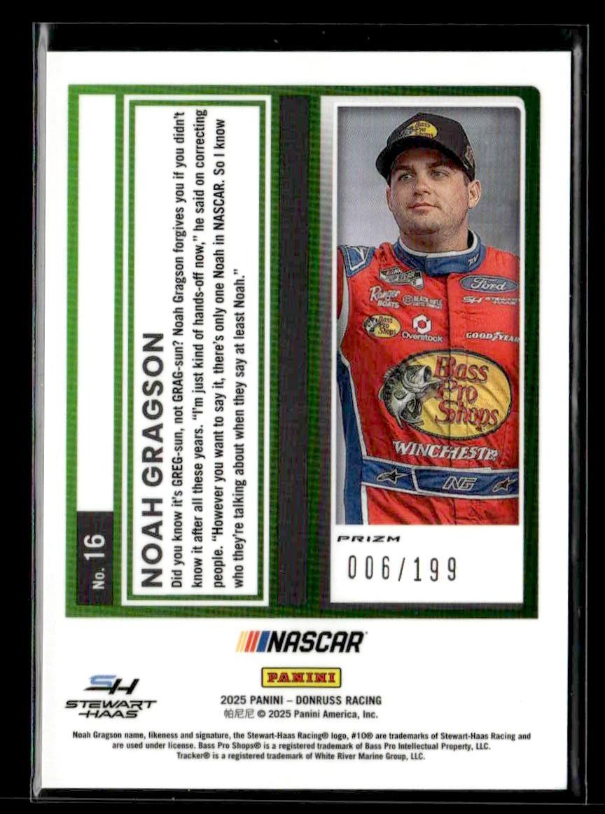 2025 Donruss #16 Noah Gragson Optic Red Velocity #/199