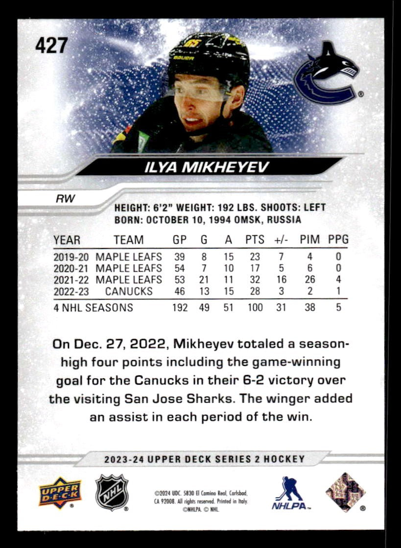 2023-24 Upper Deck #427 Ilya Mikheyev