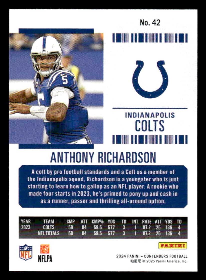 2024 Panini Contenders Football Mojo #42 Anthony Richardson