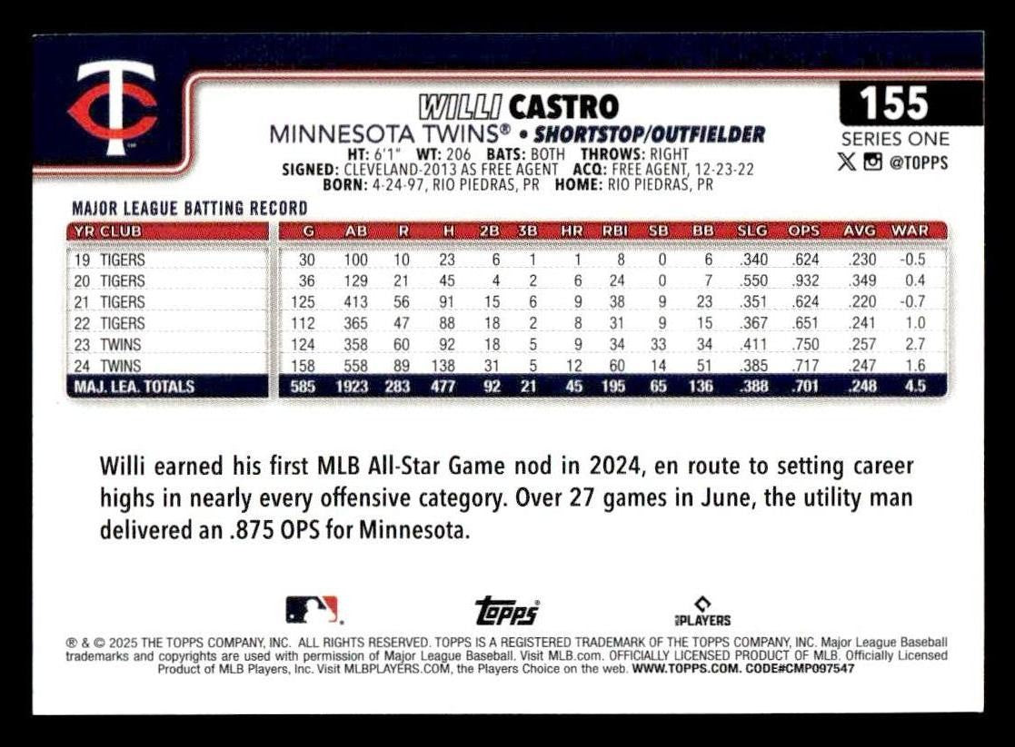 2025 Topps #155 Willi Castro