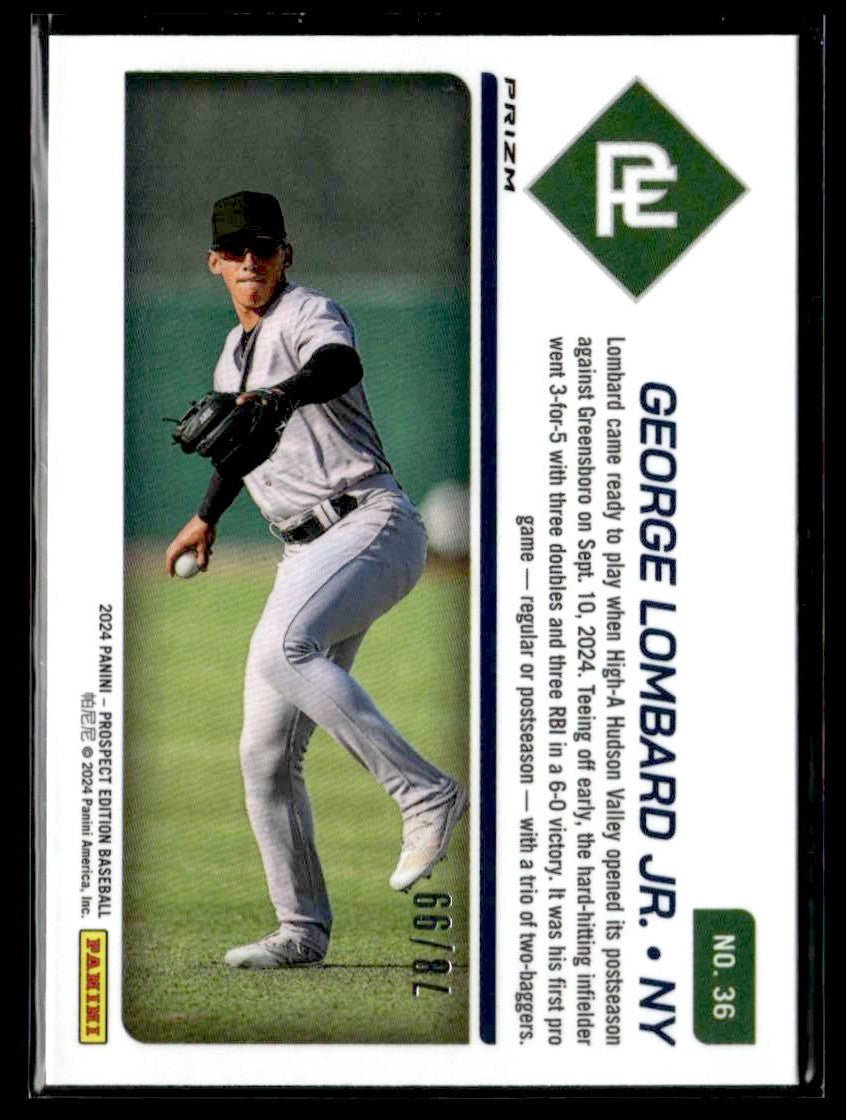 2024 Panini Prospect Edition #36 George Lombard Jr. Purple Holo #/99