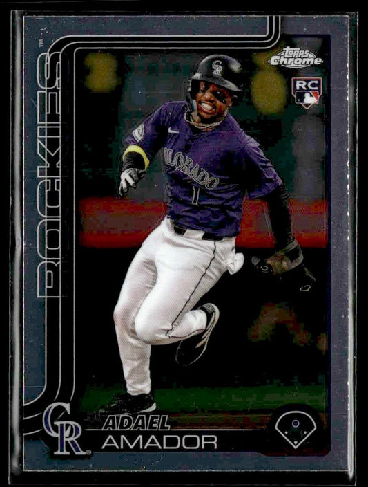 2025 Topps #191 Adael Amador Silver Crackle Foilboard