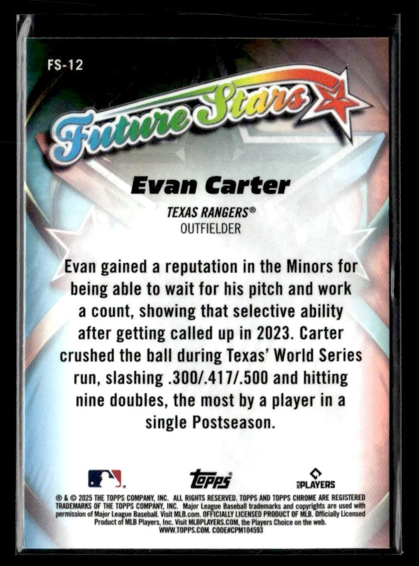 2025 Topps Chrome #FS-12 Evan Carter Future Stars