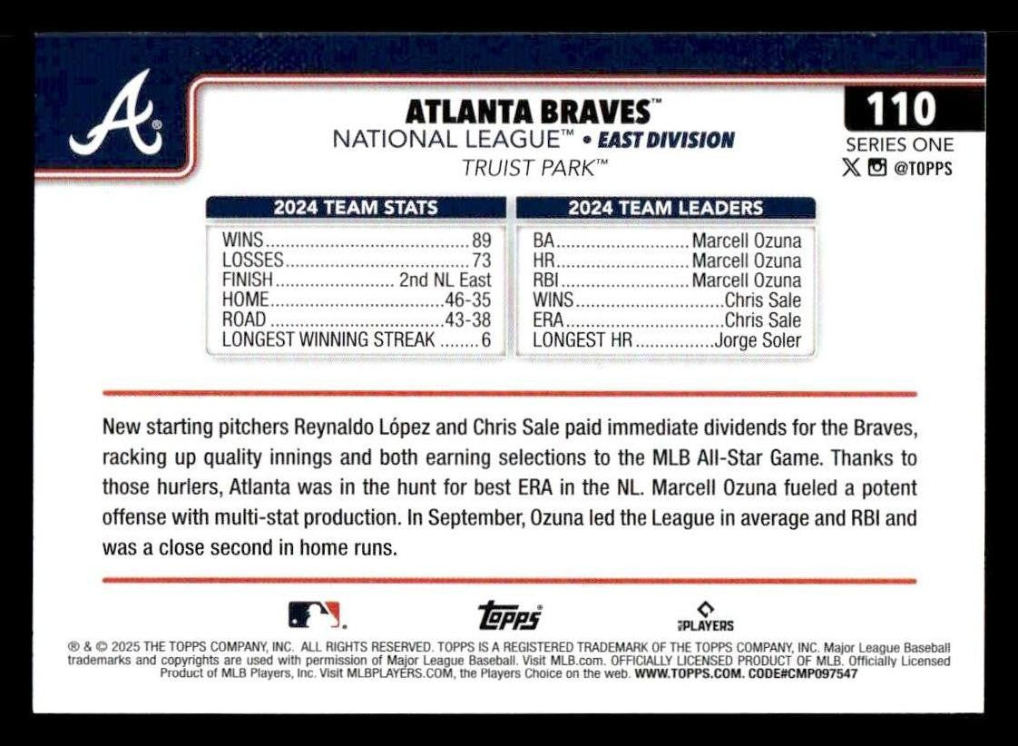 2025 Topps #110 Atlanta Braves