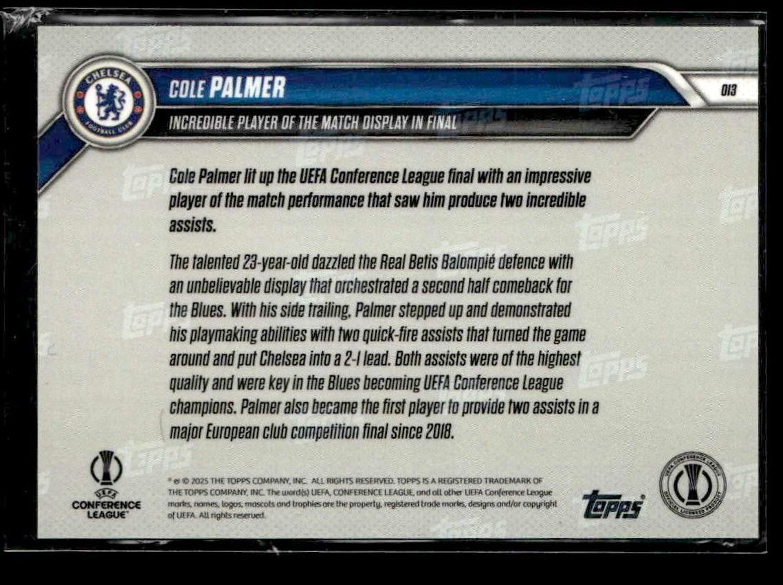2025 Topps Now #013 Cole Palmer Player of the Match in Final