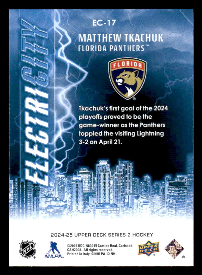 2024-25 Upper Deck #EC-17 Matthew Tkachuk ElectriCity