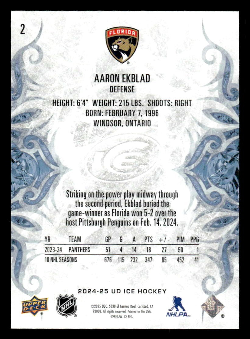 2024-25 Upper Deck Ice #2 Aaron Ekblad