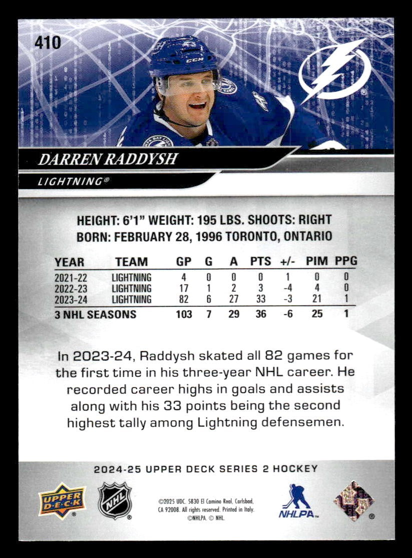 2024-25 Upper Deck #410 Darren Raddysh