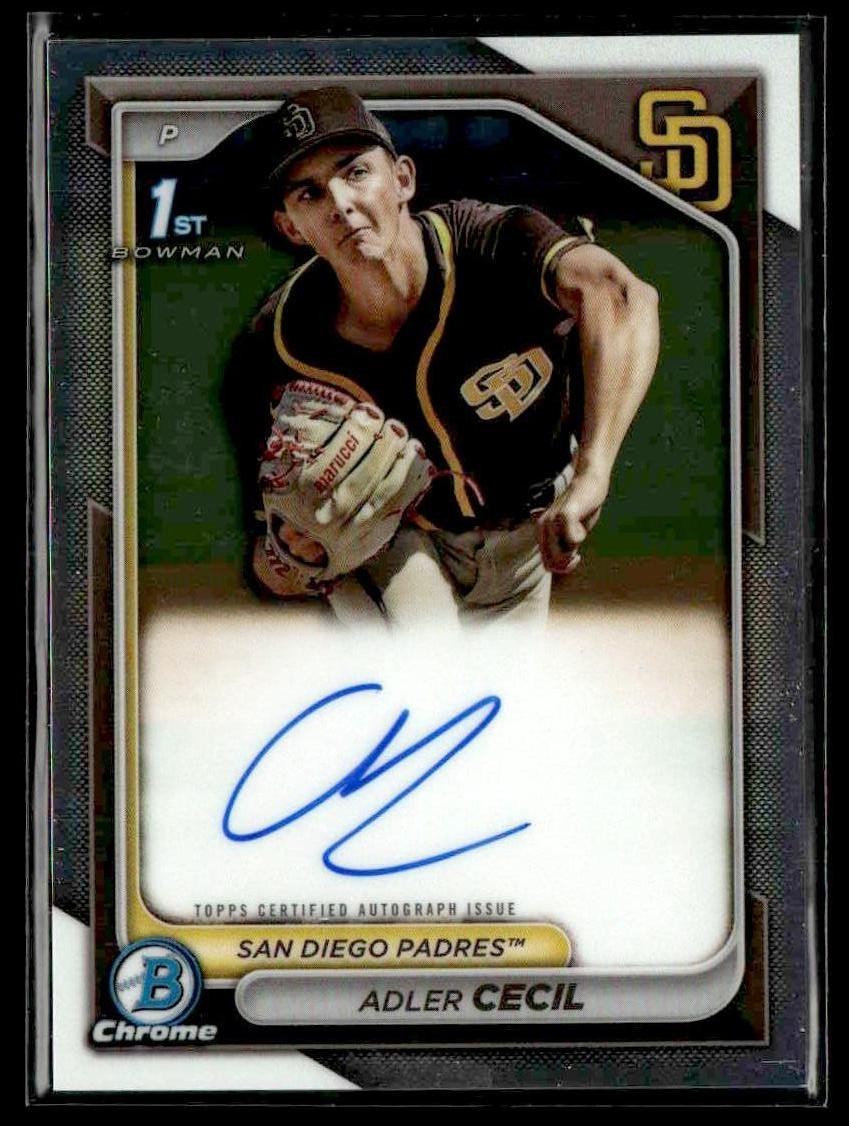 2024 Bowman Chrome #CPA-CA Adler Cecil Prospects Autographs