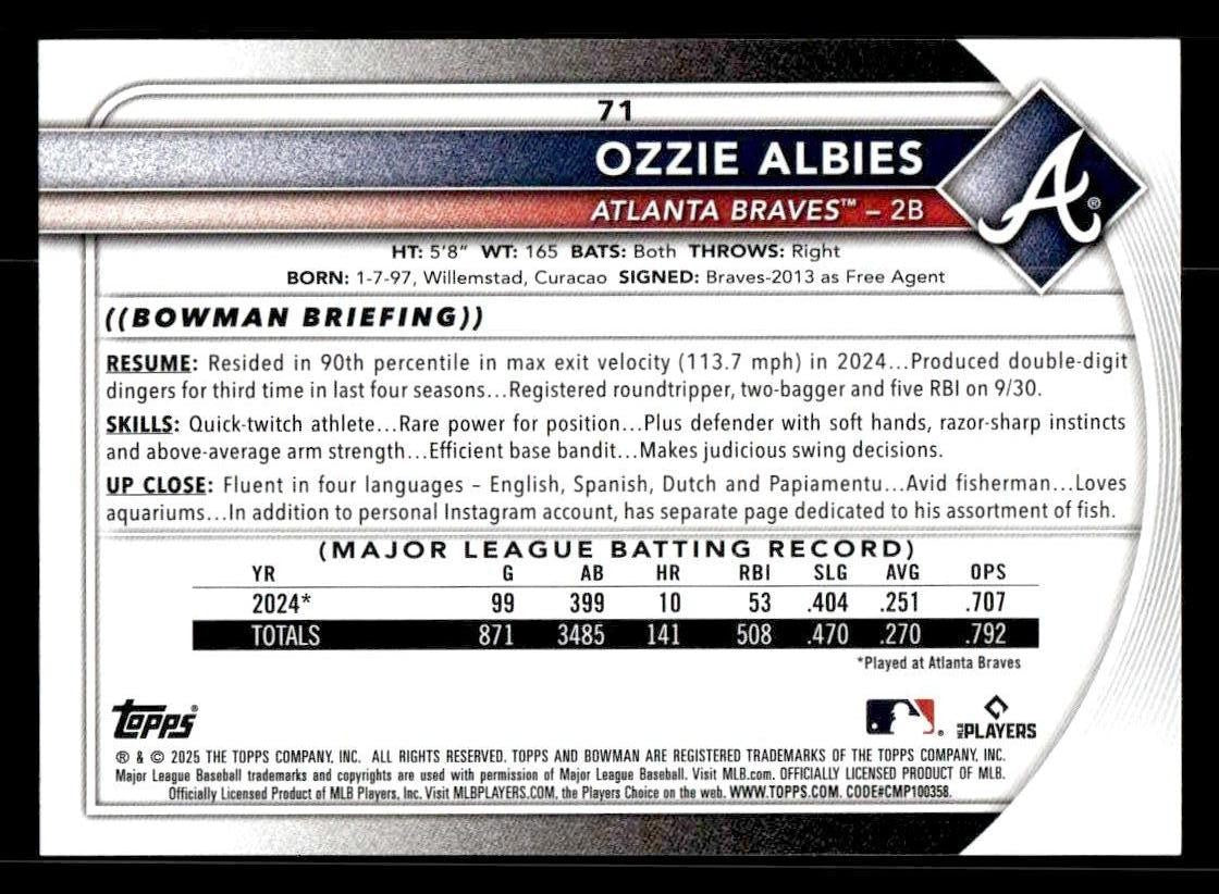 2025 Bowman #71 Ozzie Albies