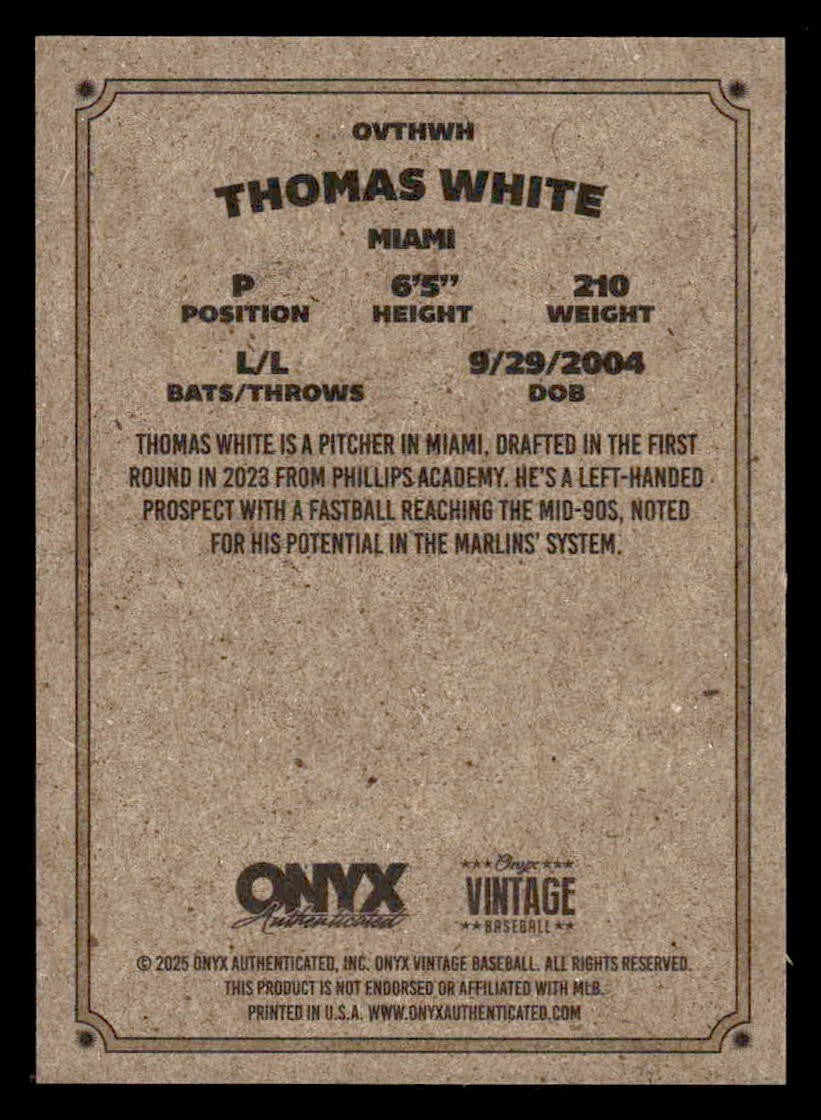 2025 Onyx Vintage #OVTHWH Thomas White