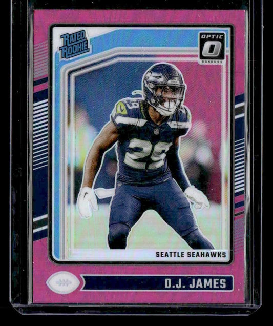 2024 Donruss Optic #222 D.J. James Pink